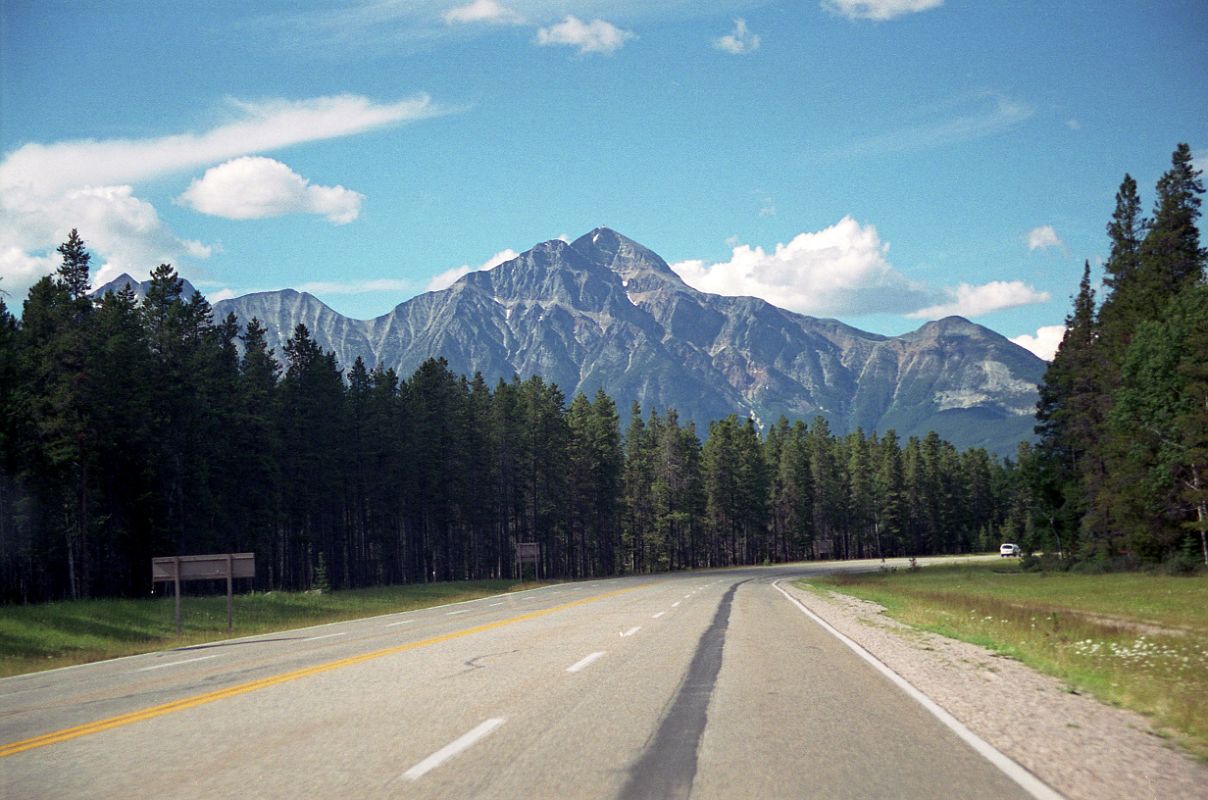 22 Jasper Is Just Ahead With Pyramid Mountain Behind From Icefields Parkway